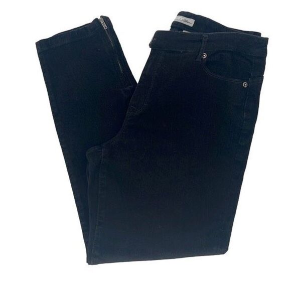 Chico's Women's Platinum Straight Leg Zip Hemline Denim Black Size 1.5 - Picture 1 of 9